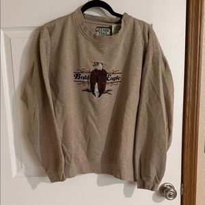 Vintage Ozark Trail Brown Bald Eagle Crewneck Sweater size men’s XL